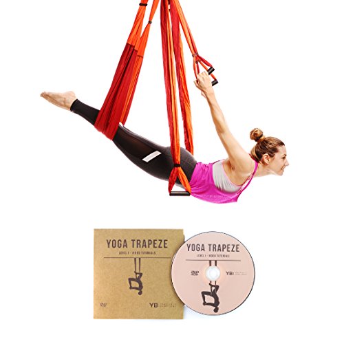 YOGABODY Naturals Yoga Trapeze [Official] - Yoga Swing/Sling/Inversion Tool with Free DVD, Orange (Best Yoga For Beginners Youtube)