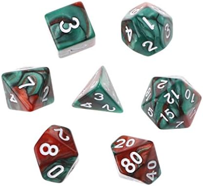 Manyo 7pcs/Set Acrylic Polyhedral Dice For TRPG Board Game Dungeons And Dragons D4-D20 (1)