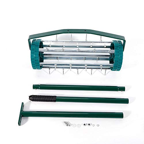 KANING Lawn Aerator Roller,Heavy Duty Aerator Roller Spike Tool with Steel Handle Garden Yard Home Grass USA Stock