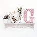 Barnyard Designs Metal Marquee Letter G Light Up Wall Initial Nursery Letter, Home and Event Decoration 9 Inch (Baby Pink)