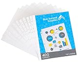 400 Sheet Protectors, 11 Hole Lightweight Binder Sleeves, Designed to Protect Frequently Used 8.5 x 11 Papers, Acid and PVC Free Page Protector, Clear Plastic Design, 9.25 x 11.25 Top Loaded, 400 ct