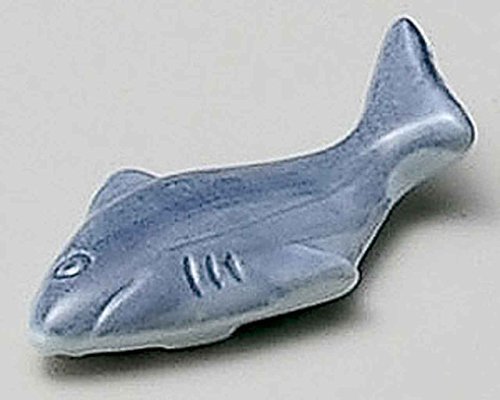 Shark 2.6inch Set of 5 Chopstick Rests Blue porcelain Made in Japan