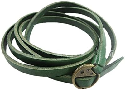 Molyveva Men Women Leather Bracelet Vintage Long Wrist Cuff Wrap Bracelet Wristband