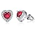 Stud Earrings,18k White Gold Plated Heart Shape Inlaid Cubic Zirconia Studs Earrings for Teen Girls&Women