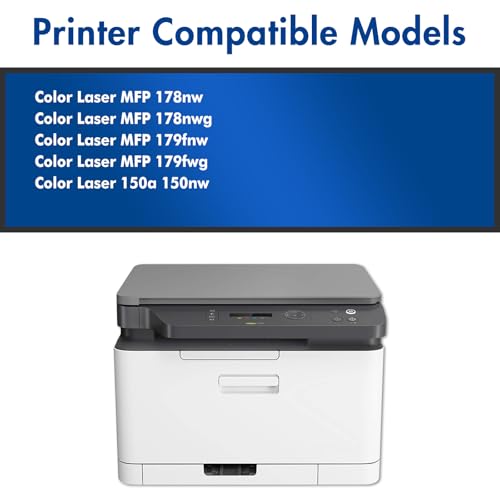 117A Toner Cartridge with Chip Compatible with HP 117A for HP Color Laser MFP 178nw 179fnw 150nw 150a 178nwg 179fwg 178 179 150 W2070A W2071A W2072A W2073A Ink (Black Yellow) Cyan Magenta, 4-1 Pack )