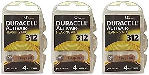 Duracell Hearing Aid Batteries Size 312 pack 40 batteries (Thrее Расk)