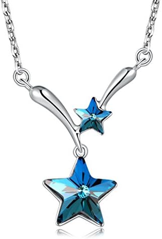 Love Guardian Blue/Pink Heart Pendant Necklace Crystals from Swarovski,Gift for Women Birthday for Mom Present to Mother