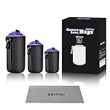 (3 pack)SEMKI Neoprene Lens Pouch bags Case of Soft Plush Lining for DSLR Camera Lens(Canon, Nikon, Sony, Tamron, Pentax, etc)
