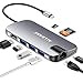 ALLEASA USB C Hub 8 in 1 Adapter with HDMI, 3 USB 3.0 Ports, Type C PD Charging, Ethernet, SD TF Card Reader, for MacBook/Pro/Air, USB C Devices, Grey