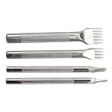 Vktech Stainless Steel1 2 4 6 Prong Diamond Chisel Leather Craft Tools Hole Punch Tool Set DIY