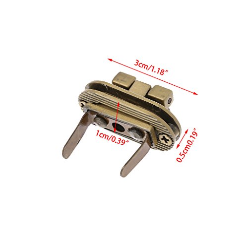 Misright 10 Sets Metal Purse Handbag Twist Turn Lock DIY Handbag Shoulder Bag Purse Hardware Accessories (BZ)