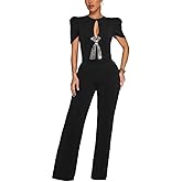 Sunlips elegant,sexy,high waisted,Women fashionable,wide leg pants,club business party button jumpsuit