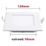 Lemonbest 6W LED Panel Light + LED Driver , Square Recessed Downlight, Warm White
