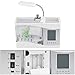 Aquarium Multifunctional USB Rechargeable Desktop Electronic Aquarium Mini Fish Tank with Water Running Pump Calendar Clock Function Light Pen Holder (White)thumb 2