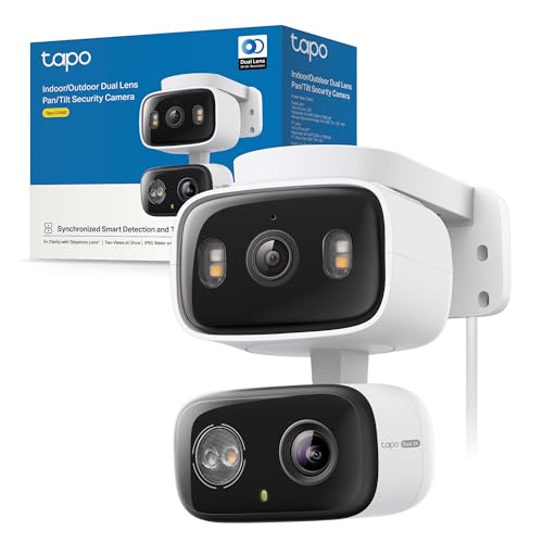 Tapo C246D Outdoor Wifi Surveillance Camera with 2K Dual Lens, 125° Wide Angle and 6mm Telephoto Lens, Smart Tracking, Free AI Detection, Night Vision, MicroSD Card up to 512GB