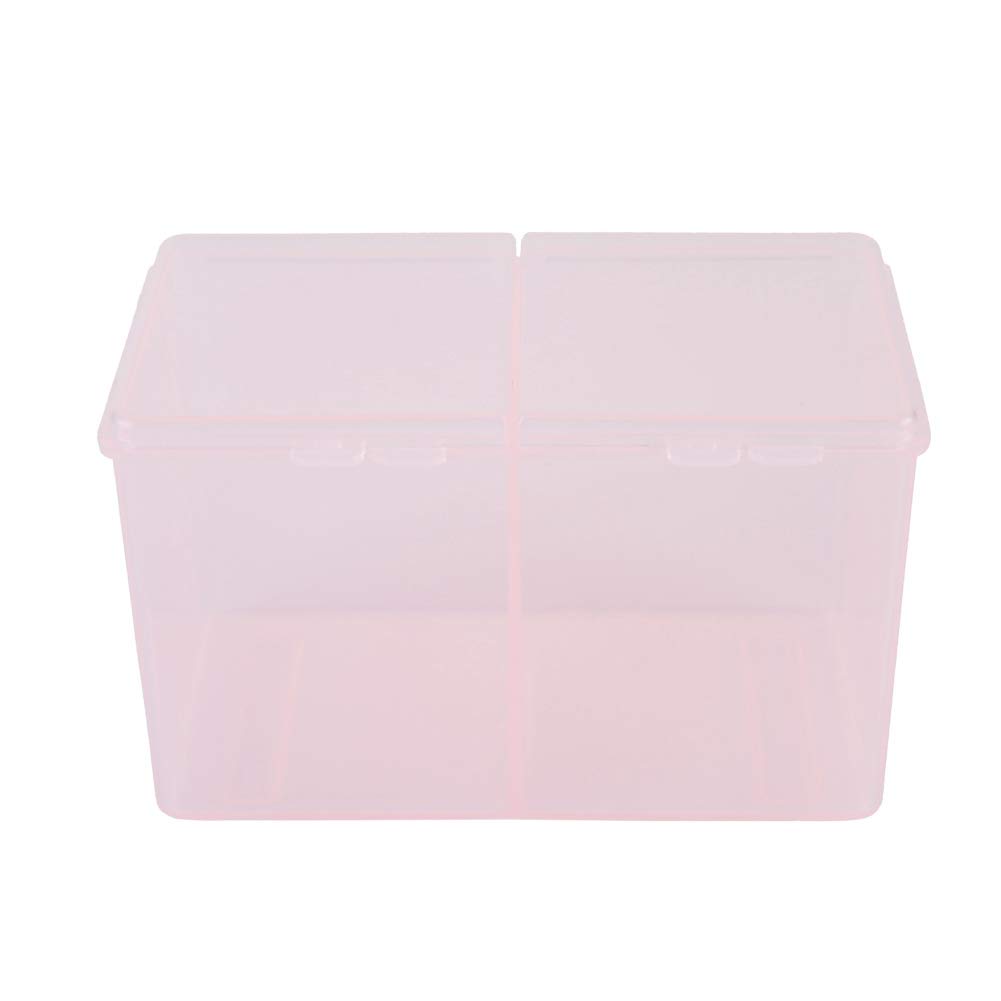2-Grid Cotton Pad & Box – Cotton Rounds, Makeup Remover Pads, Nail Polish, Glitter & Cosmetic Storage Container for Manicure Tools