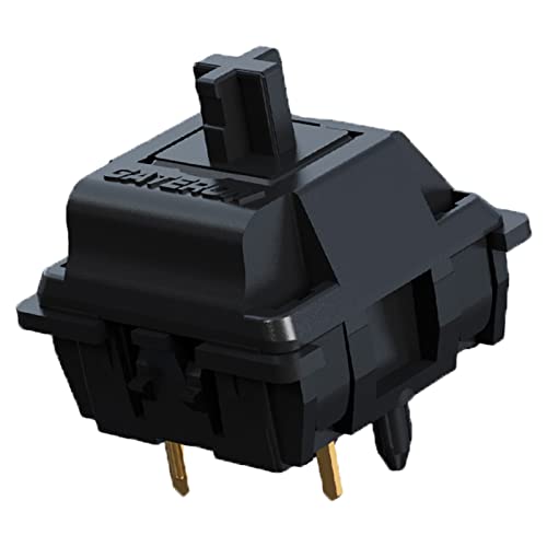 GATERON Oil King Keyboard Switches, 5 Pin 55gf Pre-lubed Plate Mounted Black Linear Key Switches Compatible for MX Mechanical Keyboard(35PCS)