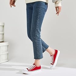 FRACORA Womens White Canvas Sneakers Low Top Canvas