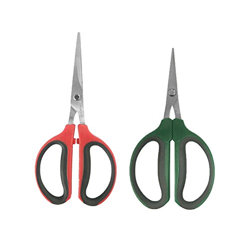 TopoGrow 2-Pack Bonsai 40mm+60mm Straight Trimming Pruning Micro Tip Pruning Shears Scissors Hydroponic Garden W/Random Color of Handles via Batches(40mm+60mm(2-Pack))
