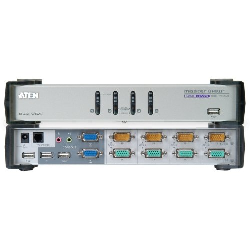 Aten Masterview Cs. 1744 Kvm Switch . 4 X 1 . 4 X Spdb. 15 Keyboard/Mouse/Video, 4 X Spdb. 15 Audio/Video 