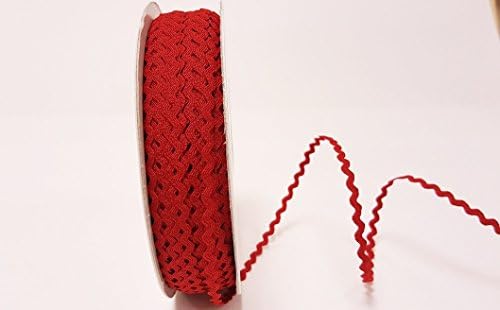 Red 5mm Ric Rac by Bertie's Bows on a 50m Roll