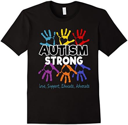 Mens Autism Awareness T shirt For Mom / Dad/ Kid - Autism Strong Large Black