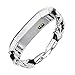 bayite Leather Bands Compatible with Fitbit Alta and Alta HR, Metal Clasp Leather Cord Wristband with Rhinestone Bling, (Silver with Rhinestone, 5.5