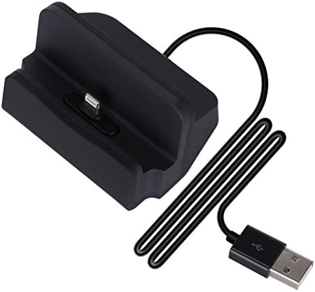 For iPhone Charging Dock Desk Charger Sync Stand Charge Cradle Charger Station Desktop for iPhone X 8 7 7plus 6 6s 6plus 5 5s SE iPod Touch Airpods - Black