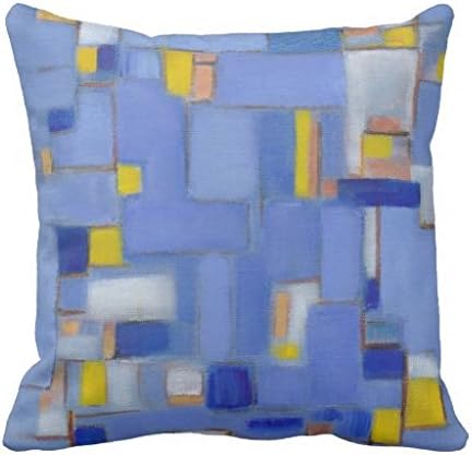 Mid Century Blue Abstract Original Art Pillow Cover 18x18