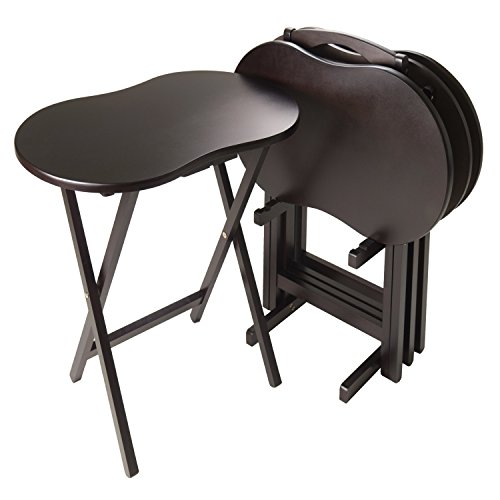 Winsome Skippy 5-Piece Tv Table Set, Peanut Top