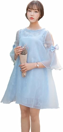 Amazon フンテン Fengtengレディース ワンピース 半袖 フリル 美デコルテ 可愛い 韓国風 春 夏 Ft1 ワンピース チュニック 通販