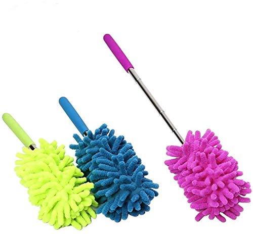 Microfiber Duster, 3 Pcs Extendable Hand Dusters Set with Telescoping Pole Washable Dusting Brush for Kitchen & Automotive Cleaning Supplies