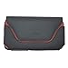 AISCELL EX Large Holster Pouch for Galaxy S25 Ultra, S25+,A36,A26,A35, A25, A16,A15, S24 Ultra, S24+, A54 5G, S23 Ultra, S23+, S22 Ultra, Red Black Leather Pouch Belt Case(Fits Bulky Cover on)