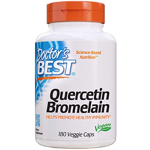 Doctor's Best Quercetin Bromelain, Non-GMO, Vegan, Gluten Free, Soy Free, Immune Support, 180 Veggie Caps