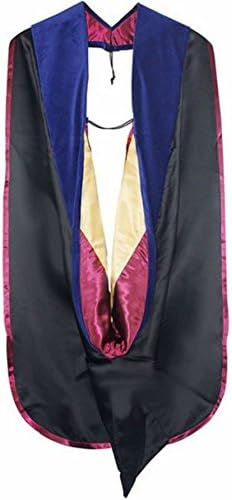 Fristaden Graduation Deluxe Unisex Doctoral Hood (Black Maroon Blue Gold)