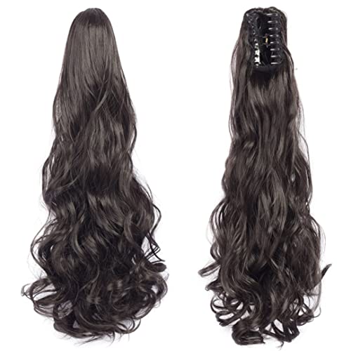 22 Inch Long Wavy Hair Ponytail Synthetic Wrap On