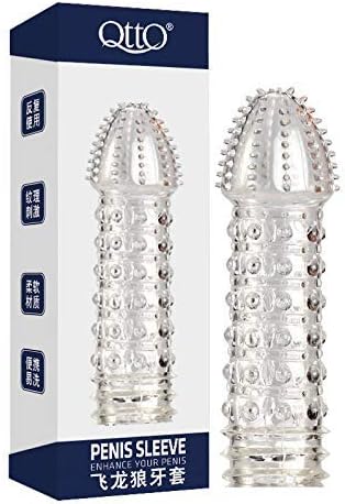 Crystal Elastic Sleeve Reusable Con-Dom Male T0ys Cover Enlarger Extender Case for Marriage and L0VErs