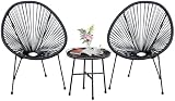 AOUXIN Acapulco 3-Piece Garden Furniture Set with Tempered Glass Table view 1