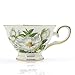 Porcelain Tea Cup and Saucer Coffee Cup Set White color with Saucer and Spoon 8 oz Set of 4 (Magnolia Grandiflora)