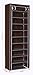 Homebi 10-Tier Shoe Rack 30 Pairs Shoe Tower Closet Shoes Storage Cabinet Portable Boot Organizer with Dustproof Non-Woven Fabric Cover and 10 Durable Shelves,24.2”W x 12.4” D x 68.3”H (Brown)