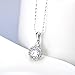 Sterling Silver Round Cut Cubic Zirconia Halo Pendant Necklace for Women, 18 inches