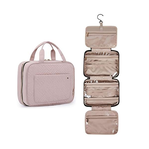 BAGSMART Toiletry Bag Travel Bag with Hanging Hook, Water-resistant Makeup Cosmetic Bag Travel Organizer for Accessories…