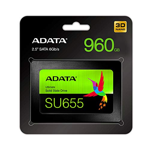 ADATA SU655 960GB 3D NAND 2.5 Inch SATA III High Speed Read Up to 520MB/S Internal SSD (ASU655SS-960GT-C)