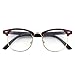 Happy Store CN56 Vintage Inspired Classic Horn Rimmed Half Frame Nerd UV400 Clear Lens Glasses,Red Black