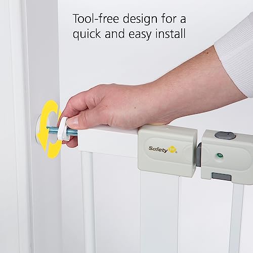 Safety 1st Easy Install Baby Gate for Doorways, Auto-Close Pressure-Mounted Magnetic Latch, Indoor Dog Gates, No Drilling, Fits 29-38, Black