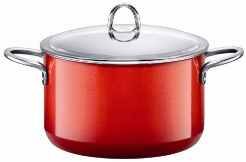 Silit Passion 7-Quart High Casserole with Lid, Energy Red