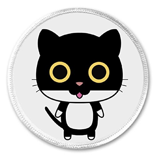 Japanese Black Kitty Cat 3" Sew On Patch Kawaii Cute Sweet Maneki-neko
