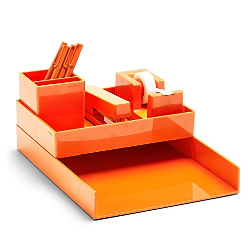 Poppin All Set, Desk Collection Set, Orange Pricepulse