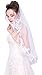 Deceny CB Wedding Veil Lace White Bridal Veil with Rhinestones 1 Tier