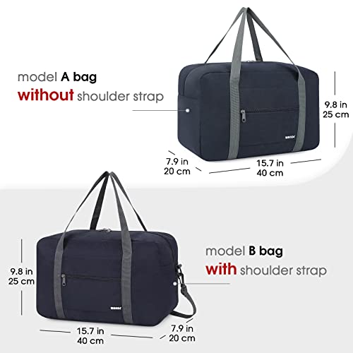 WANDF Ryanair Handbag 40 x 30 x 20, Foldable Small Sports Bag for Airplane, Weekend Travel Bag Unisex Men and Women (Blue 24L)